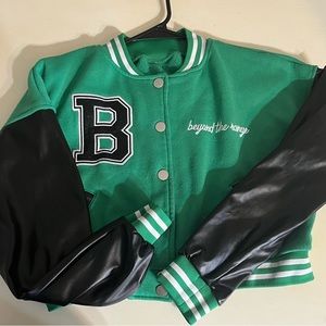 Womens Cropped Letterman jacket size medium